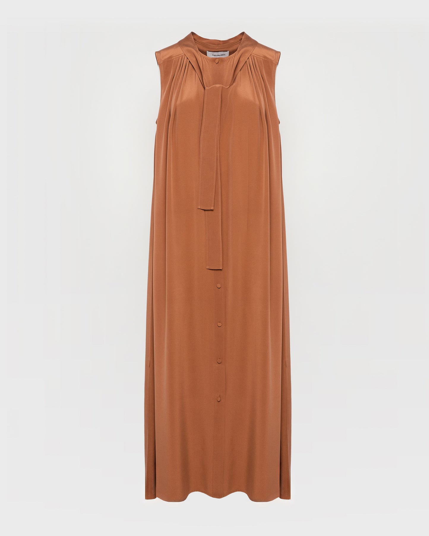 Summer sale - Long fluid dress in silk crepe -Yves Salomon - New spring summer collection
