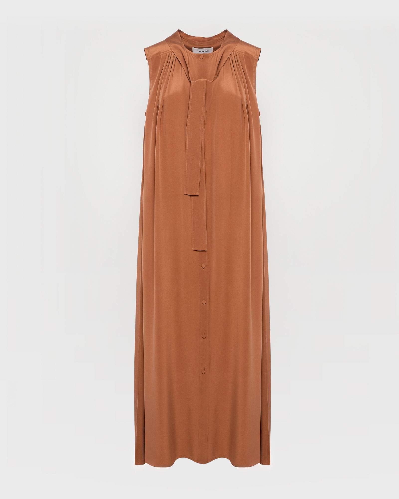 Summer sale - Long fluid dress in silk crepe -Yves Salomon - New spring summer collection
