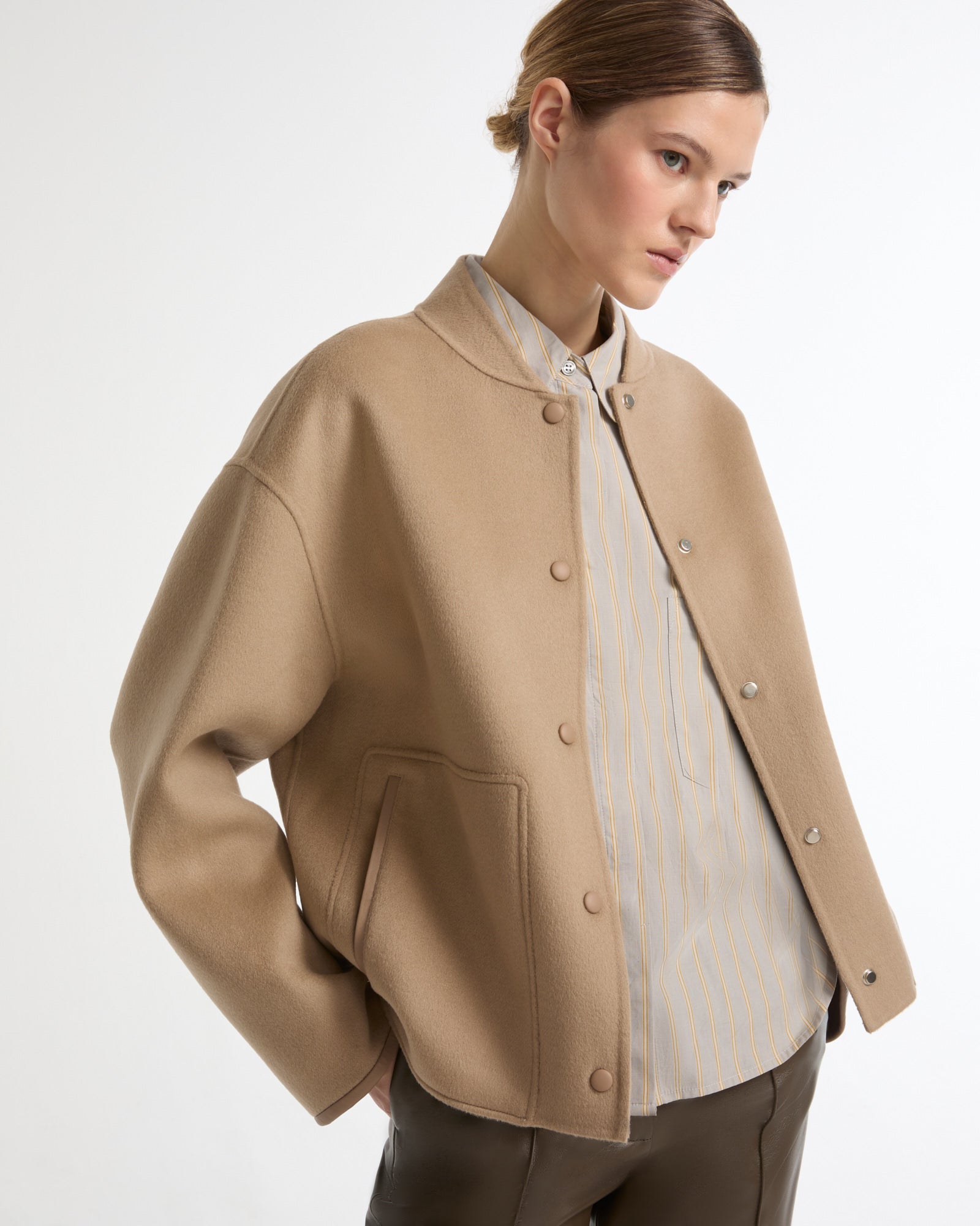 Double-sided cashmere-blend varsity jacket -Yves Salomon - New spring summer collection