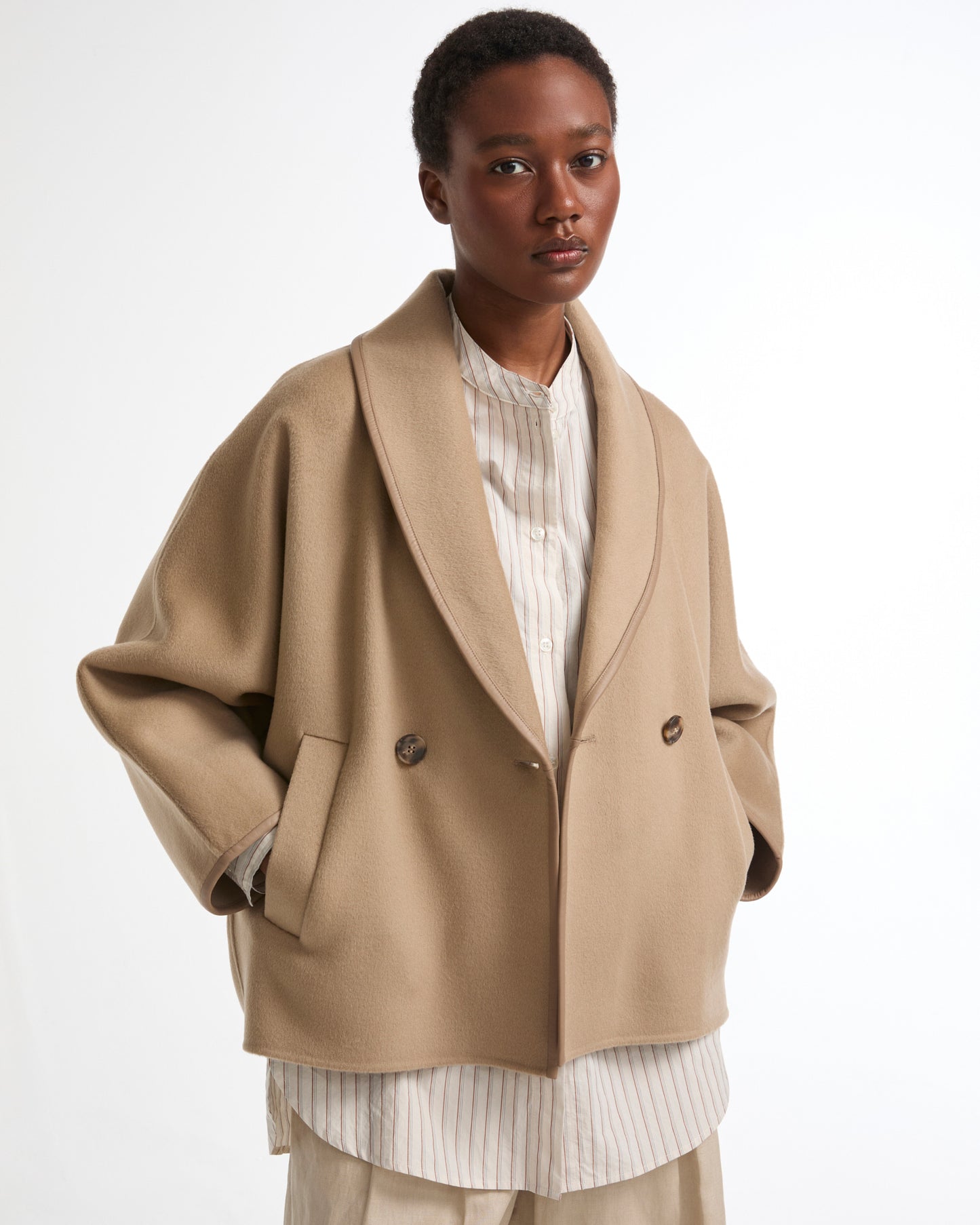 Double-sided cashmere-blend pea coat -Yves Salomon - New spring summer collection