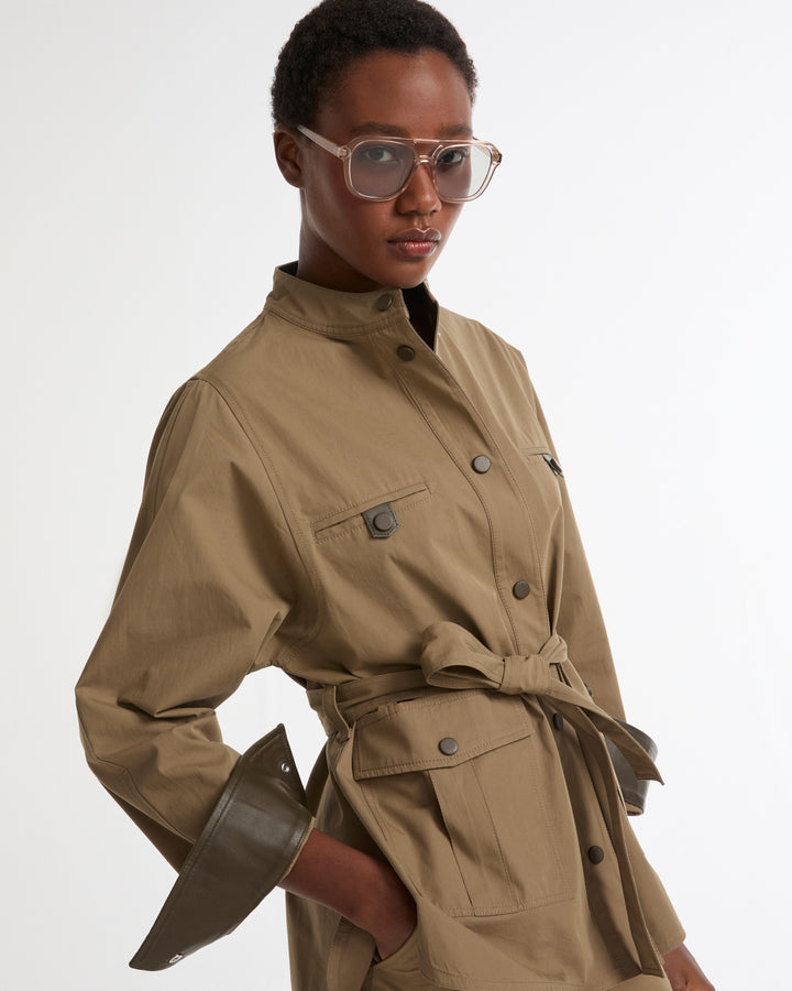 Belted jacket in cotton fabric -Yves Salomon - New spring summer collection