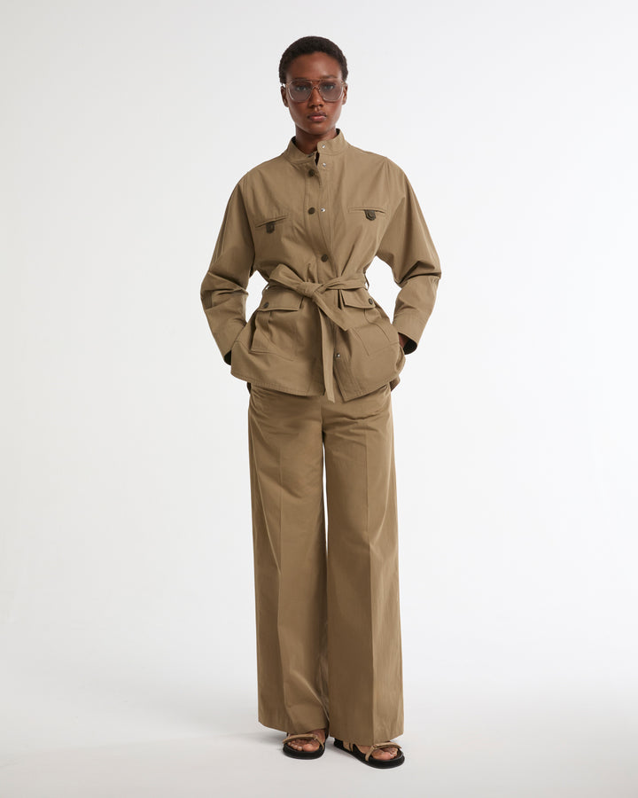 Belted jacket in cotton fabric -Yves Salomon - New spring summer collection