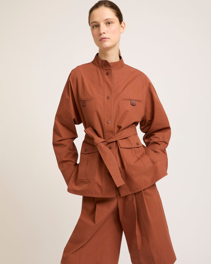 Belted jacket in cotton fabric -Yves Salomon - New spring summer collection