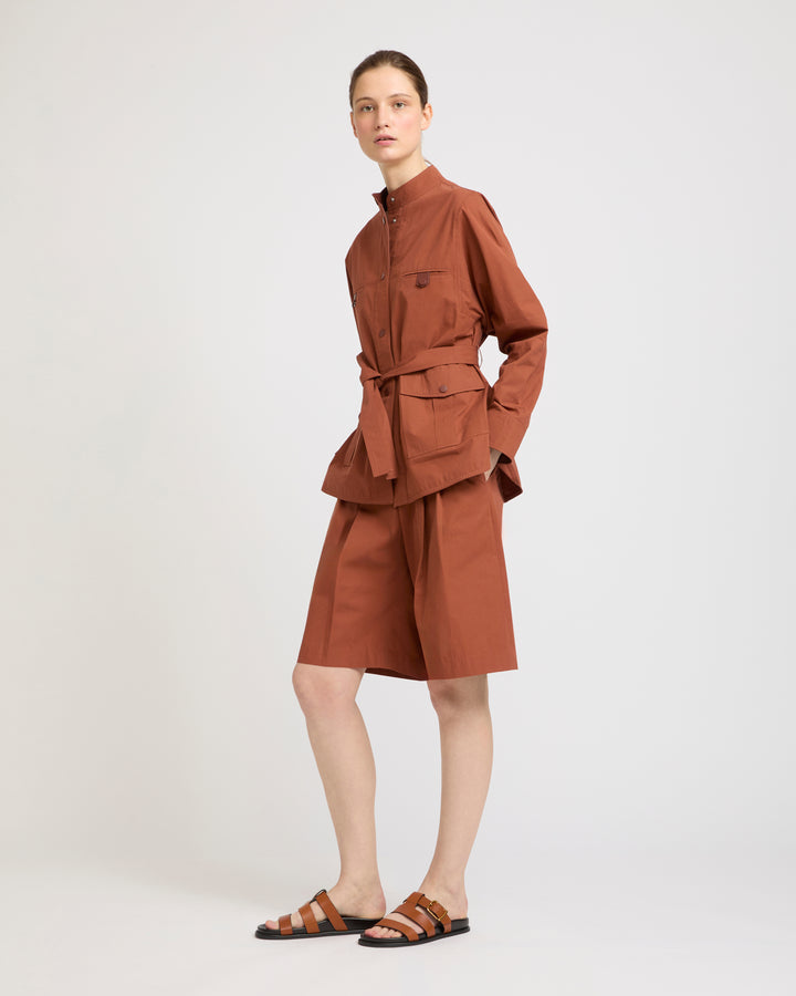 Belted jacket in cotton fabric -Yves Salomon - New spring summer collection