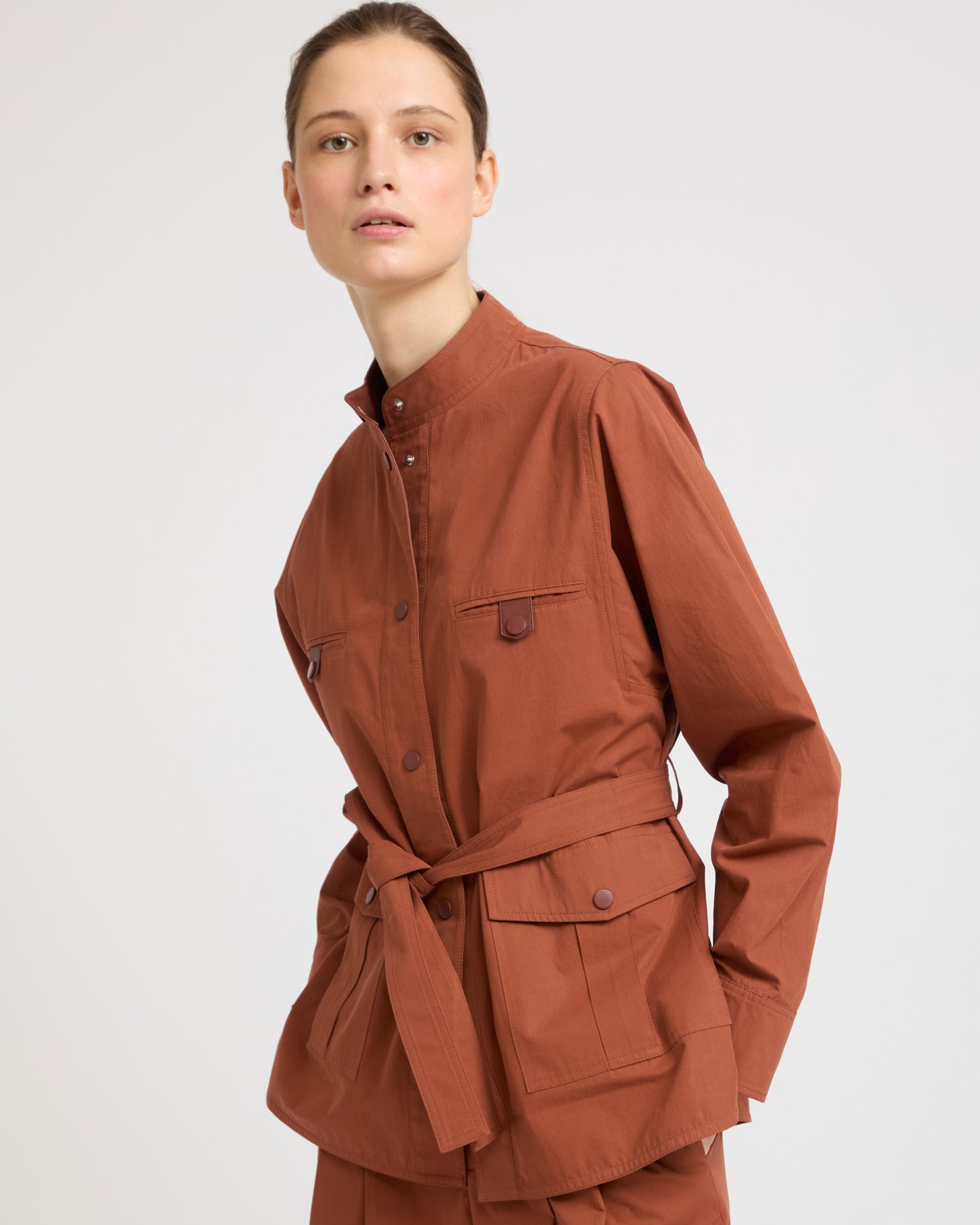 Belted jacket in cotton fabric -Yves Salomon - New spring summer collection