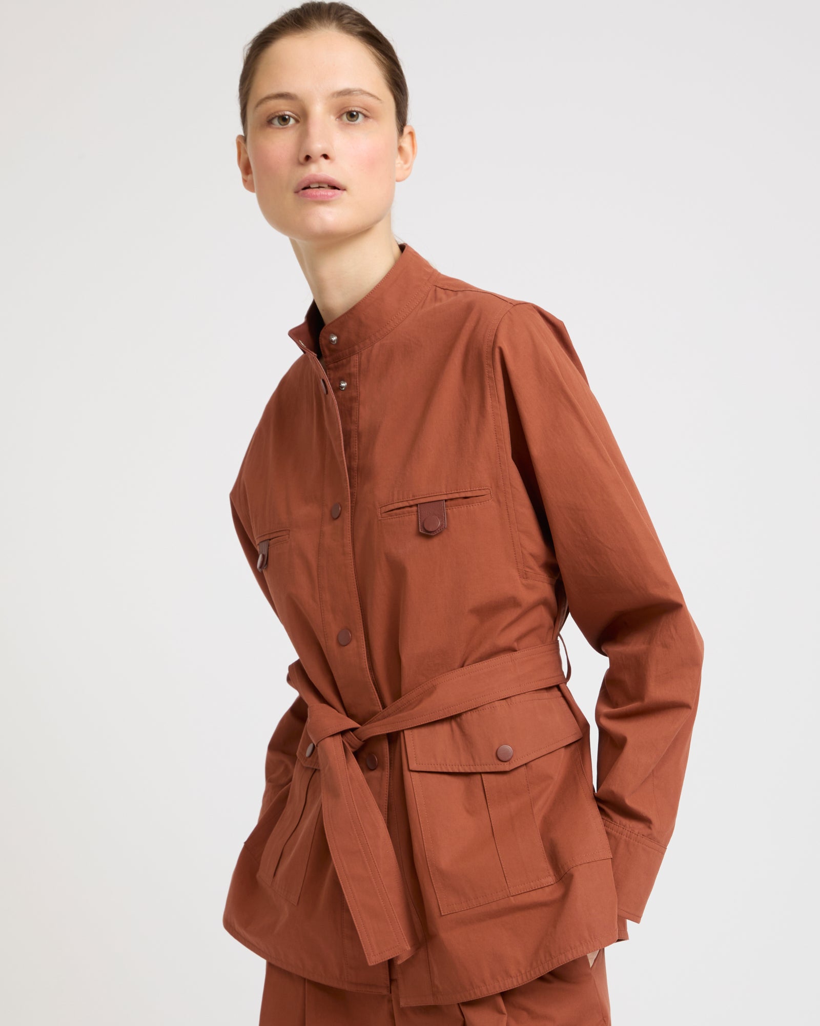 Belted jacket in cotton fabric -Yves Salomon - New spring summer collection