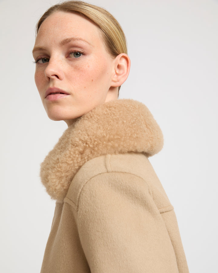 Cashmere-blend bomber jacket with removable mink collar -Yves Salomon - New spring summer collection