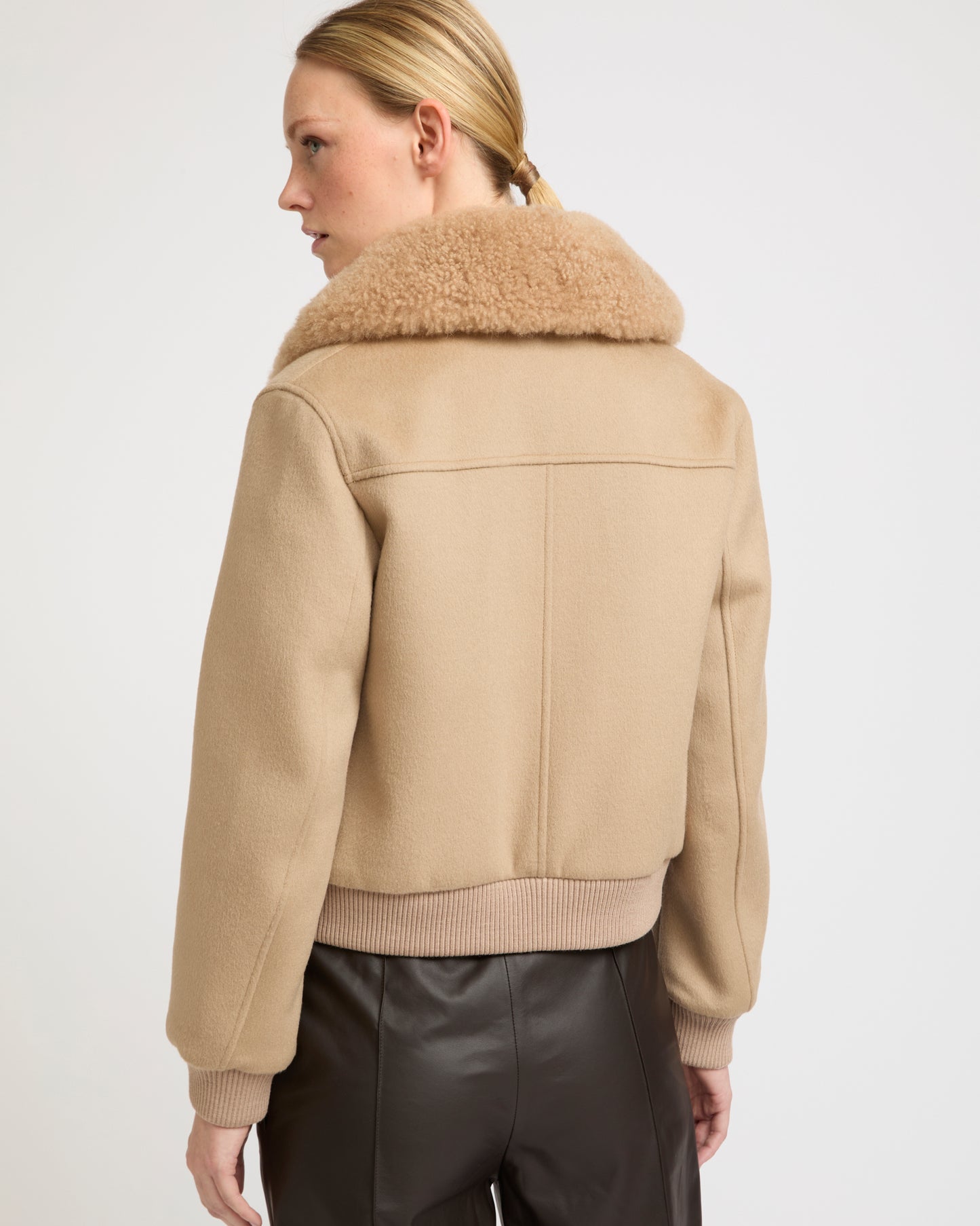 Cashmere-blend bomber jacket with removable mink collar -Yves Salomon - New spring summer collection