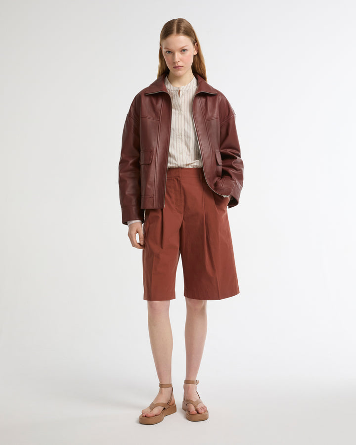 Lamb leather short jacket -Yves Salomon - New spring summer collection