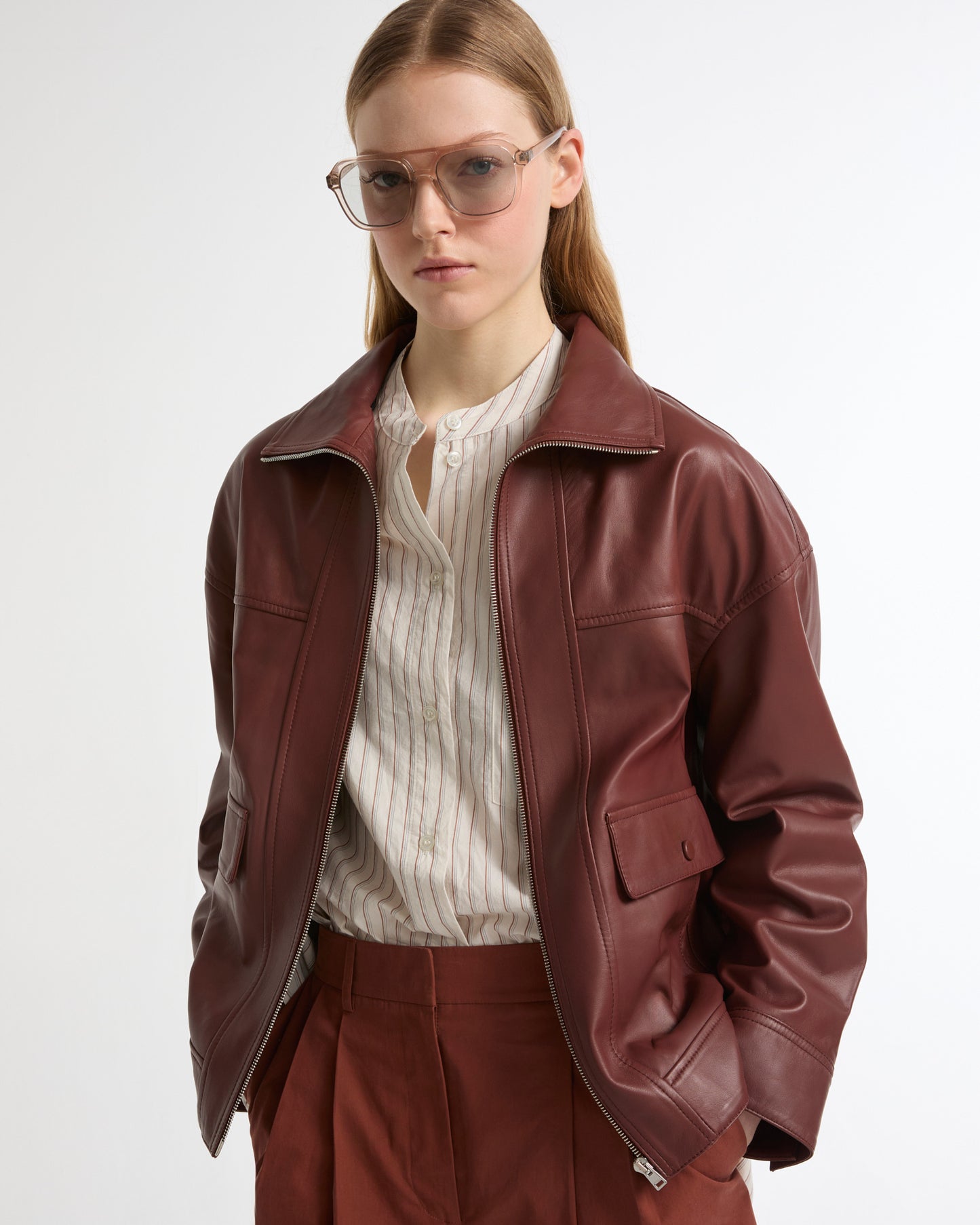 Lamb leather short jacket -Yves Salomon - New spring summer collection