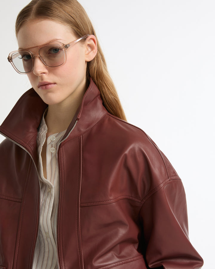 Lamb leather short jacket -Yves Salomon - New spring summer collection