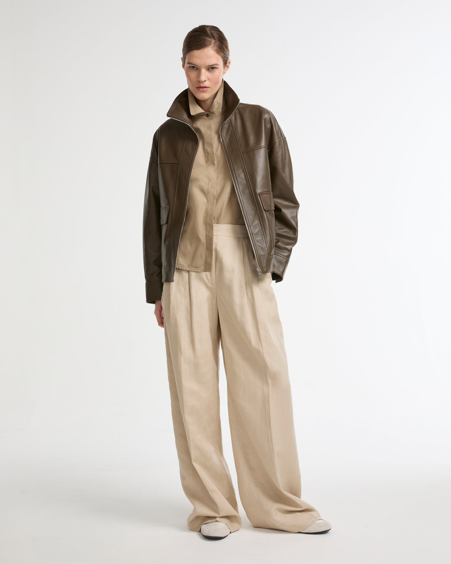 Lamb leather short jacket -Yves Salomon - New spring summer collection