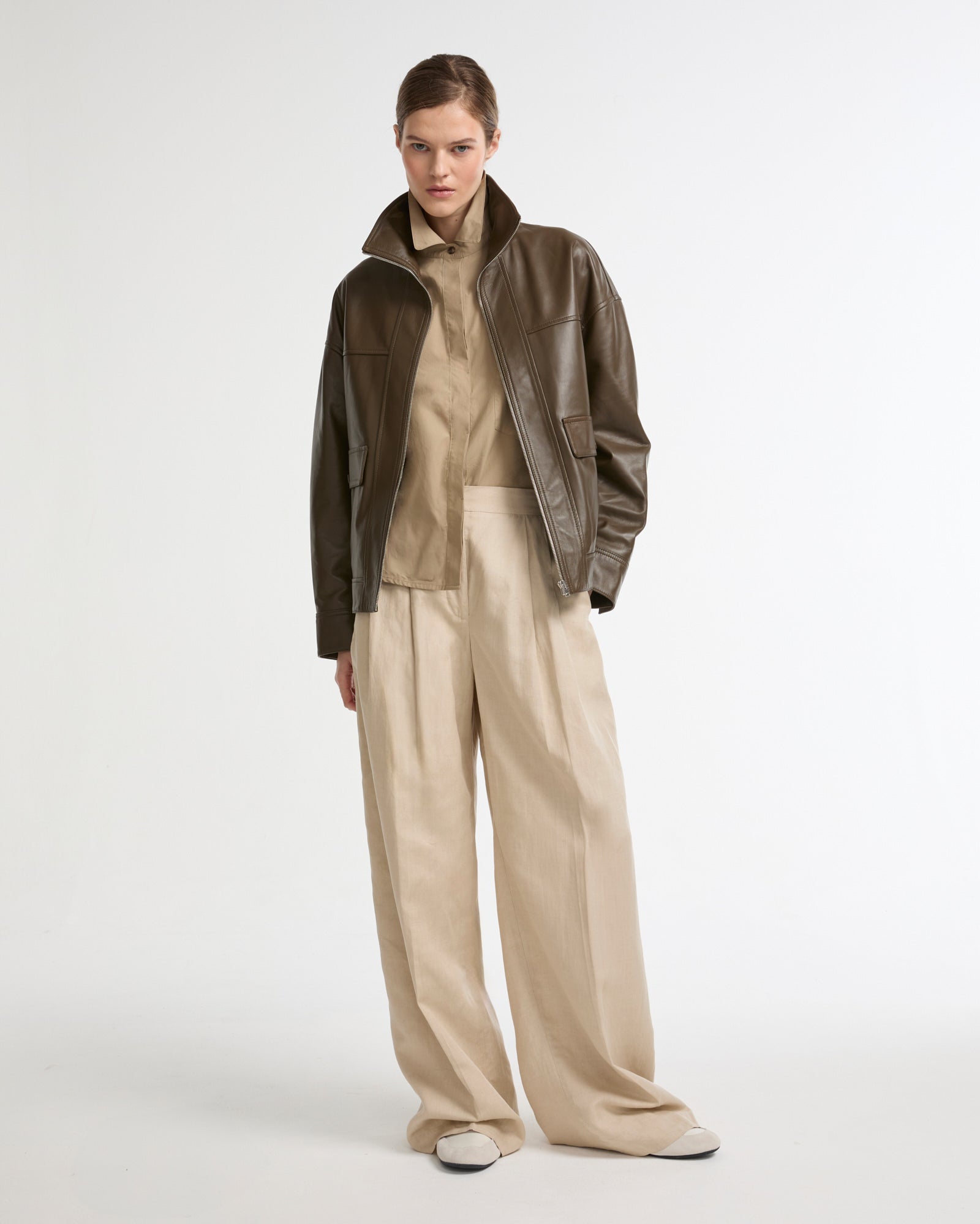 Lamb leather short jacket -Yves Salomon - New spring summer collection