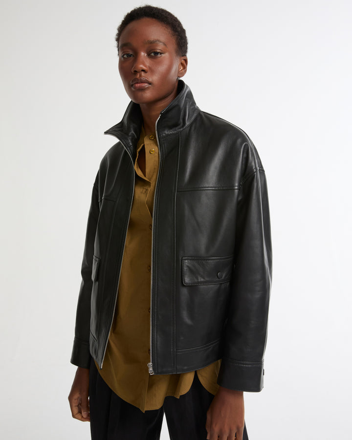 Lamb leather short jacket -Yves Salomon - New spring summer collection