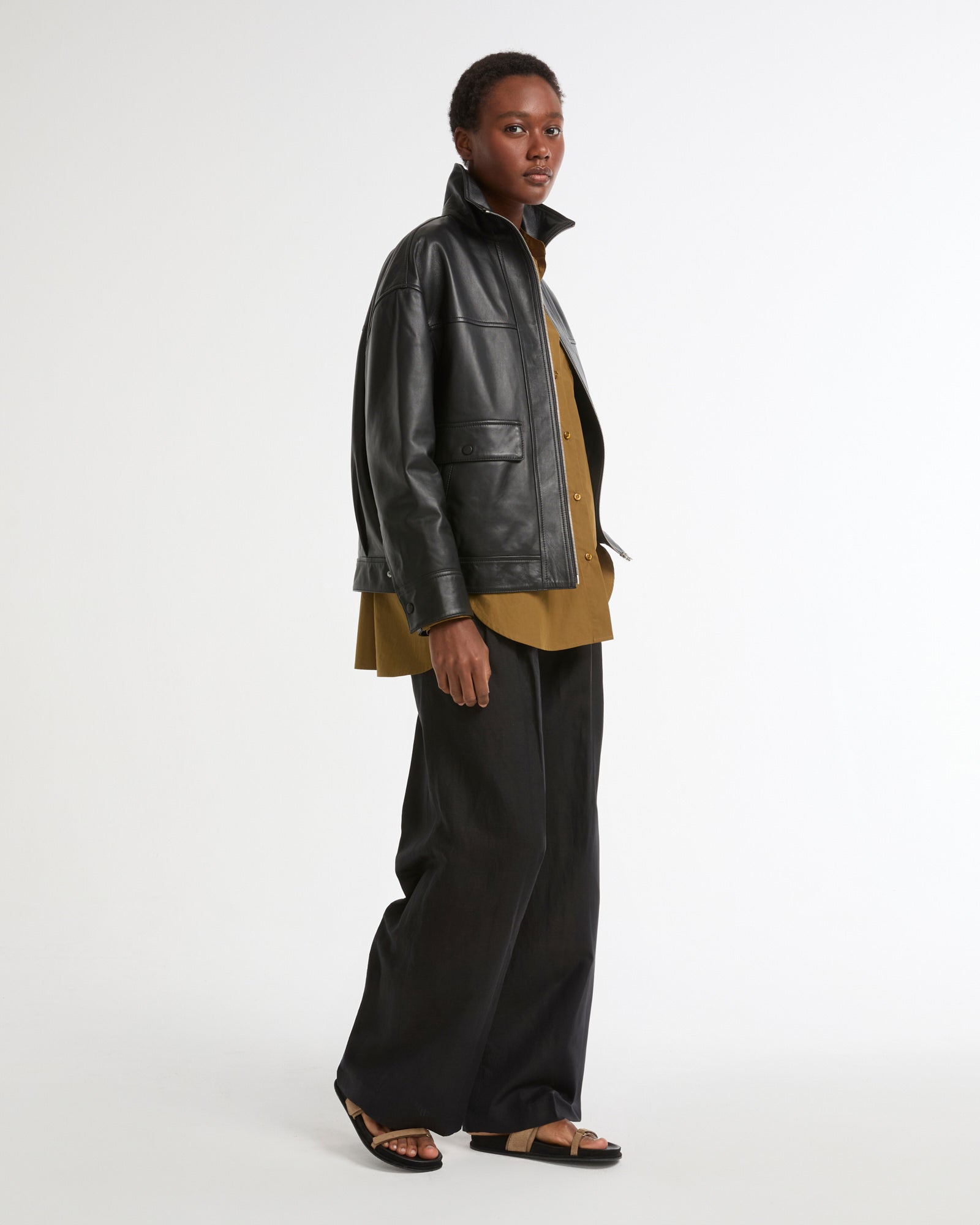 Lamb leather short jacket -Yves Salomon - New spring summer collection