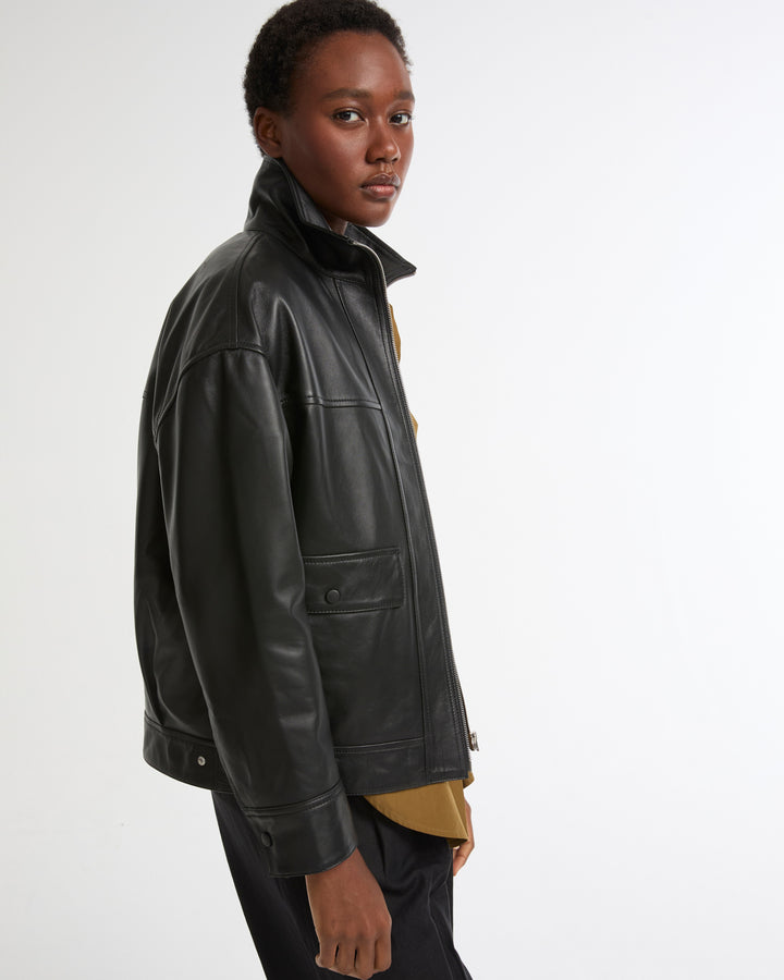 Lamb leather short jacket -Yves Salomon - New spring summer collection