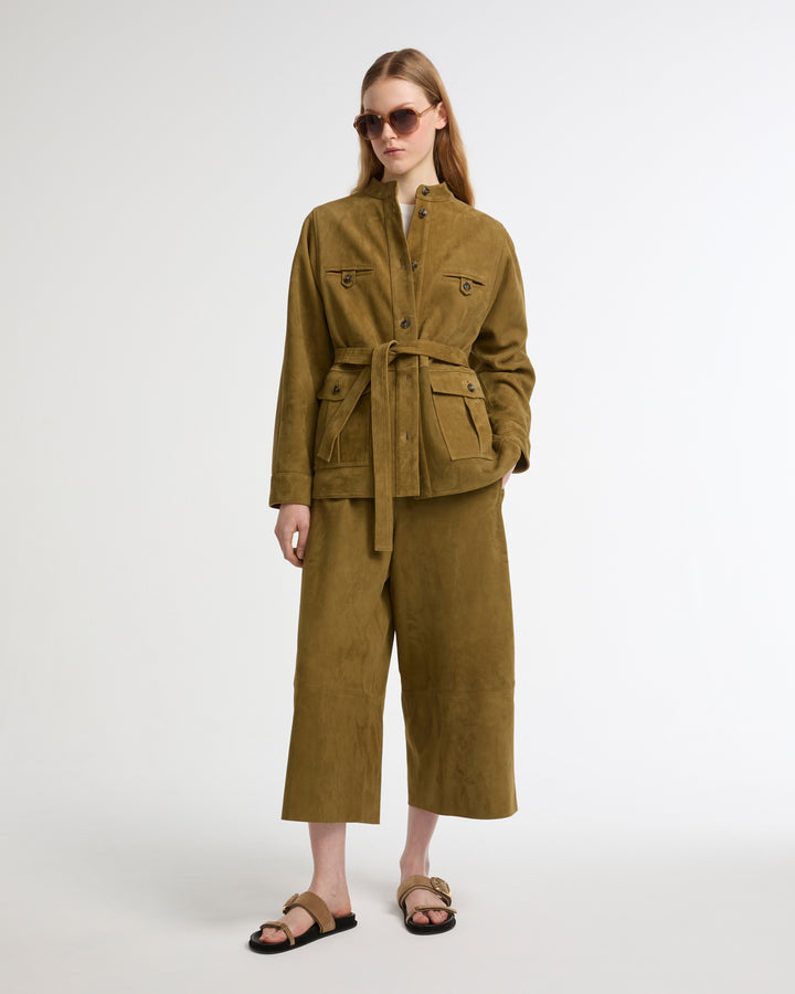 Suede calfskin safari jacket -Yves Salomon - New spring summer collection