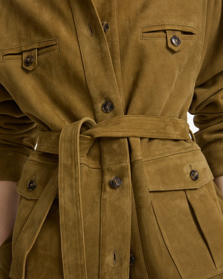 Suede calfskin safari jacket -Yves Salomon - New spring summer collection