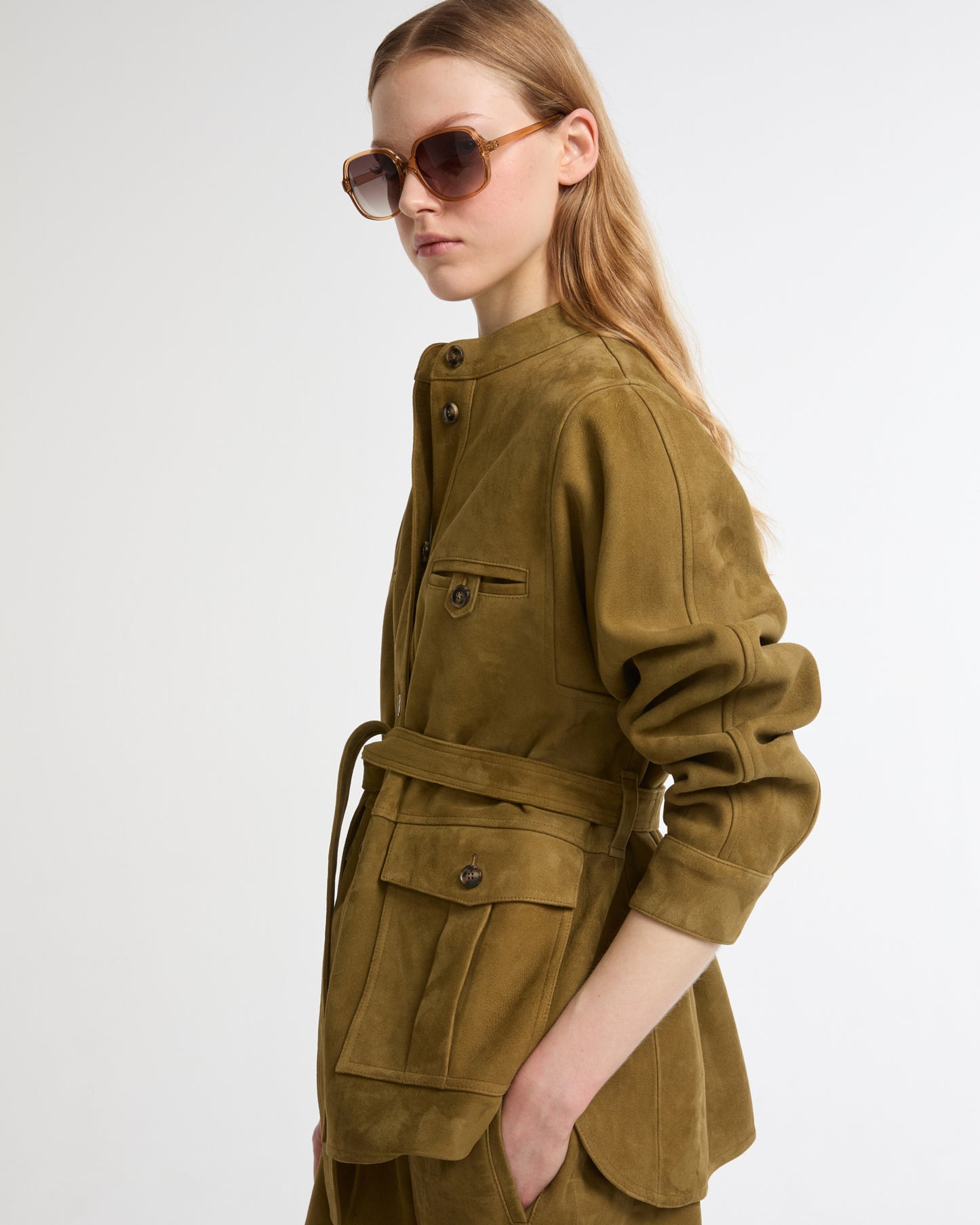 Suede calfskin safari jacket -Yves Salomon - New spring summer collection
