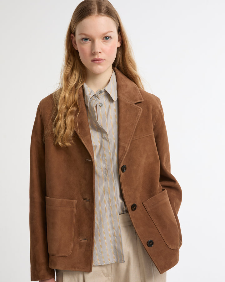 NE PAS METTRE EN LIGNE Suede calfskin safari jacket -Yves Salomon - New spring summer collection