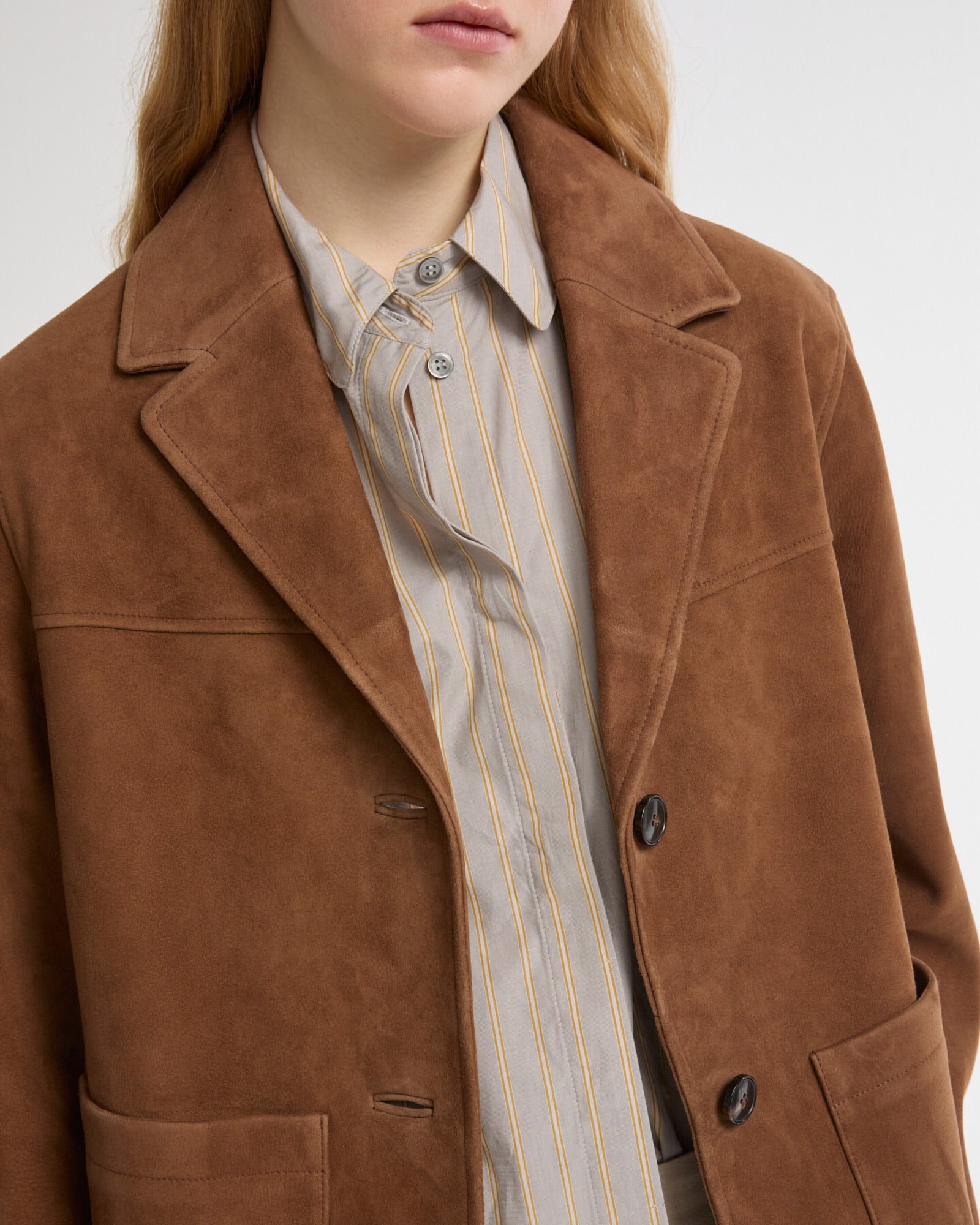 Summer sale -  Suede calfskin safari jacket -Yves Salomon - New spring summer collection