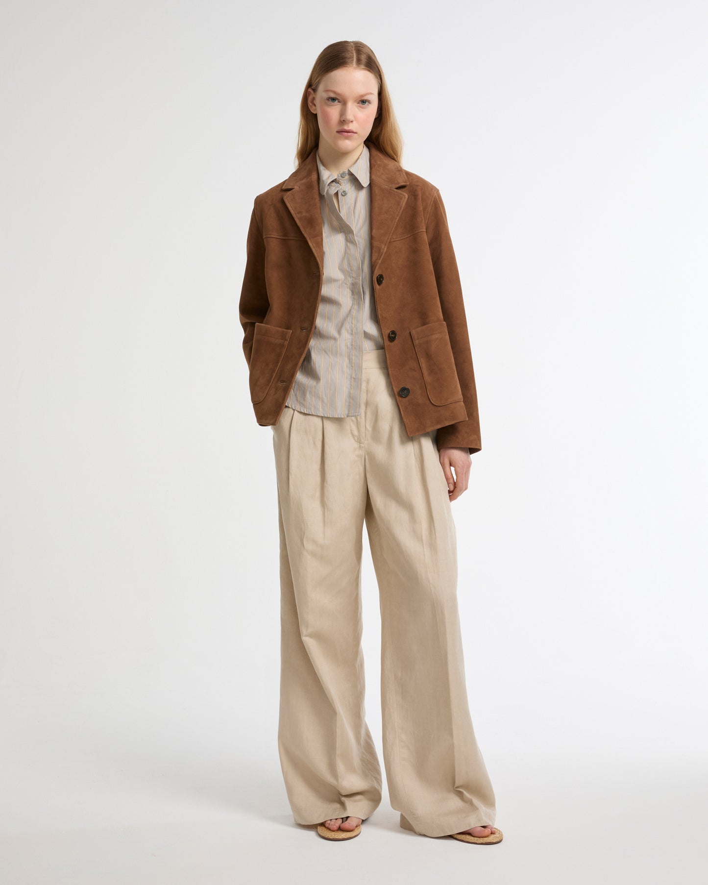 Summer sale -  Suede calfskin safari jacket -Yves Salomon - New spring summer collection
