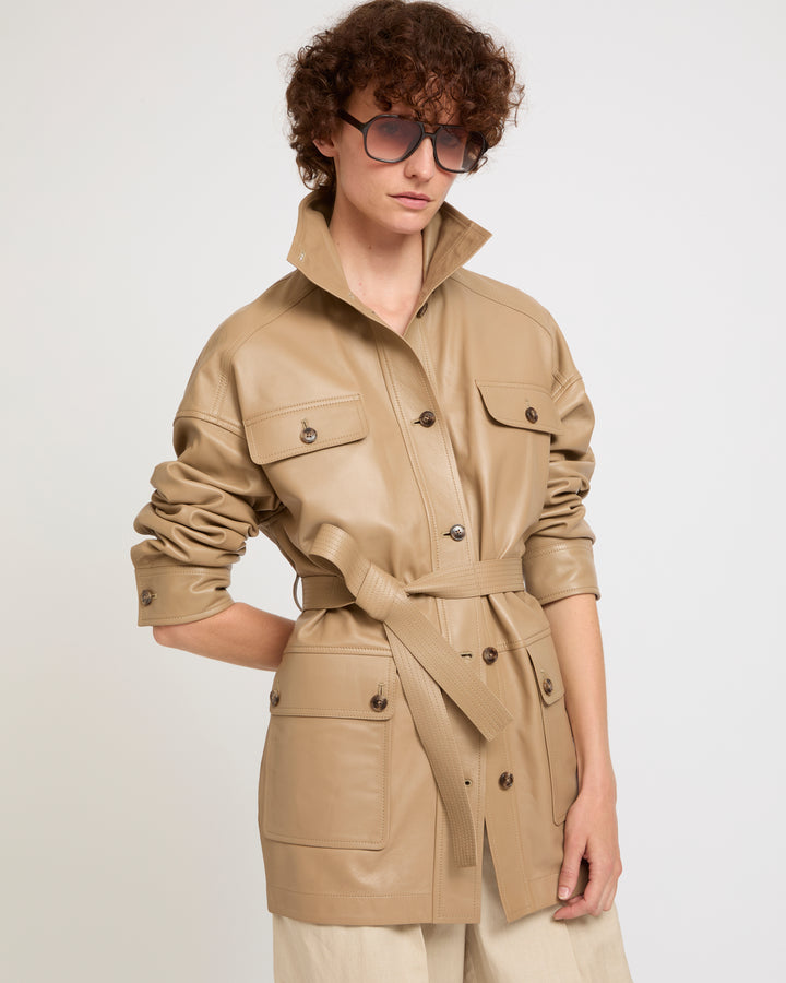 Leather safari jacket -Yves Salomon - New spring summer collection