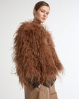 Cropped feather jacket