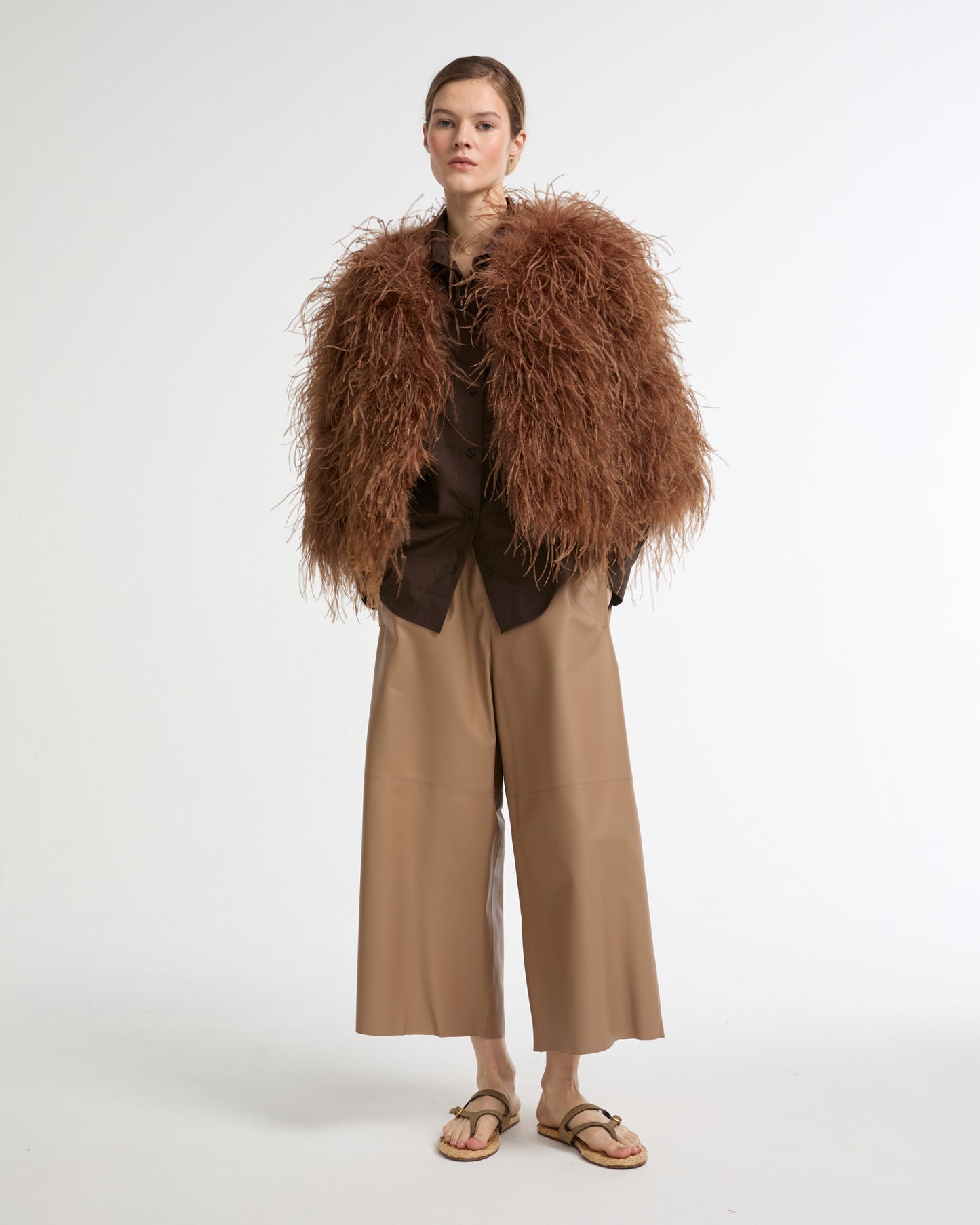 Cropped feather jacket -Yves Salomon - New spring summer collection