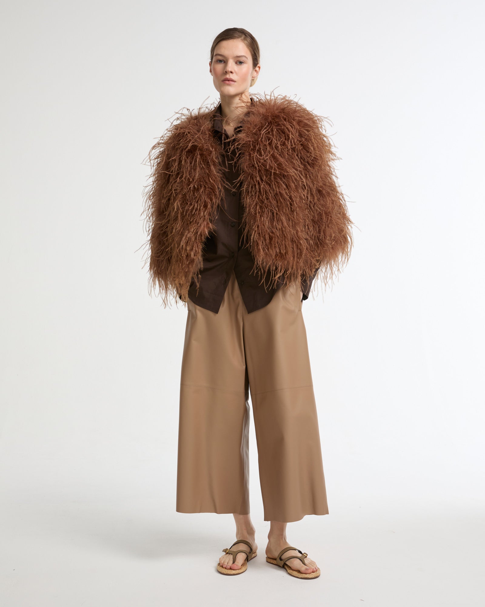 Cropped feather jacket -Yves Salomon - New spring summer collection