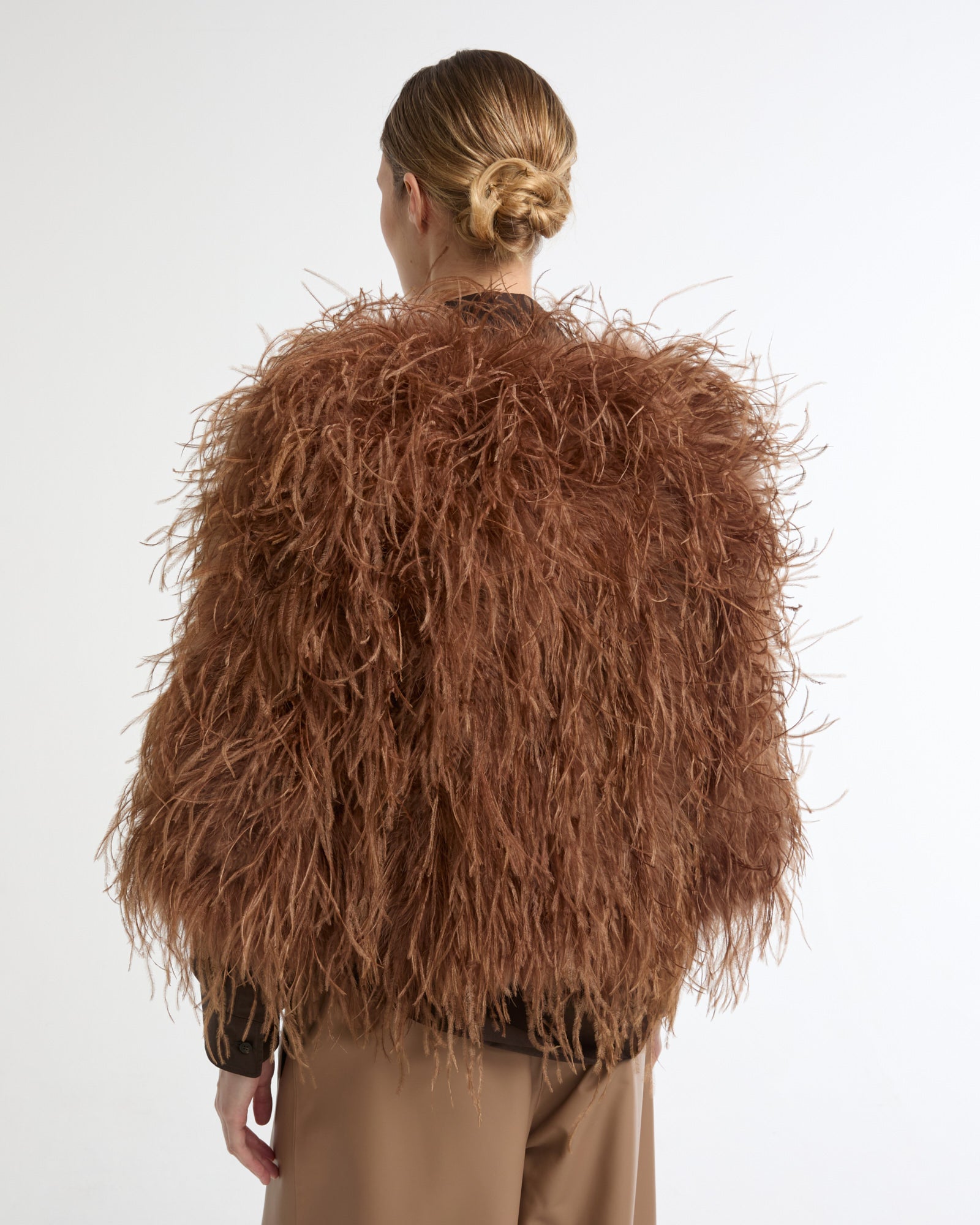 Cropped feather jacket -Yves Salomon - New spring summer collection