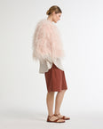 Cropped feather jacket