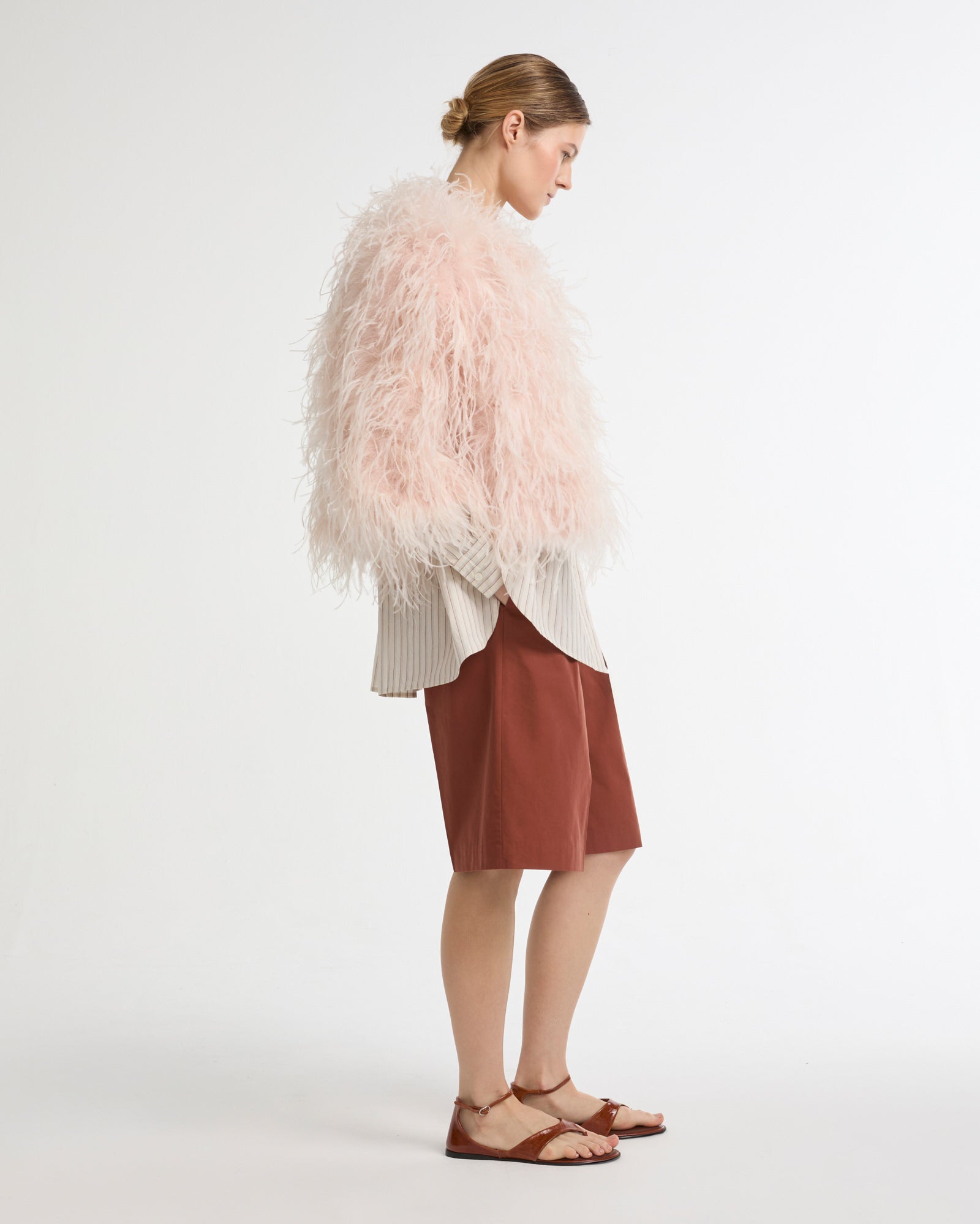 Cropped feather jacket -Yves Salomon - New spring summer collection