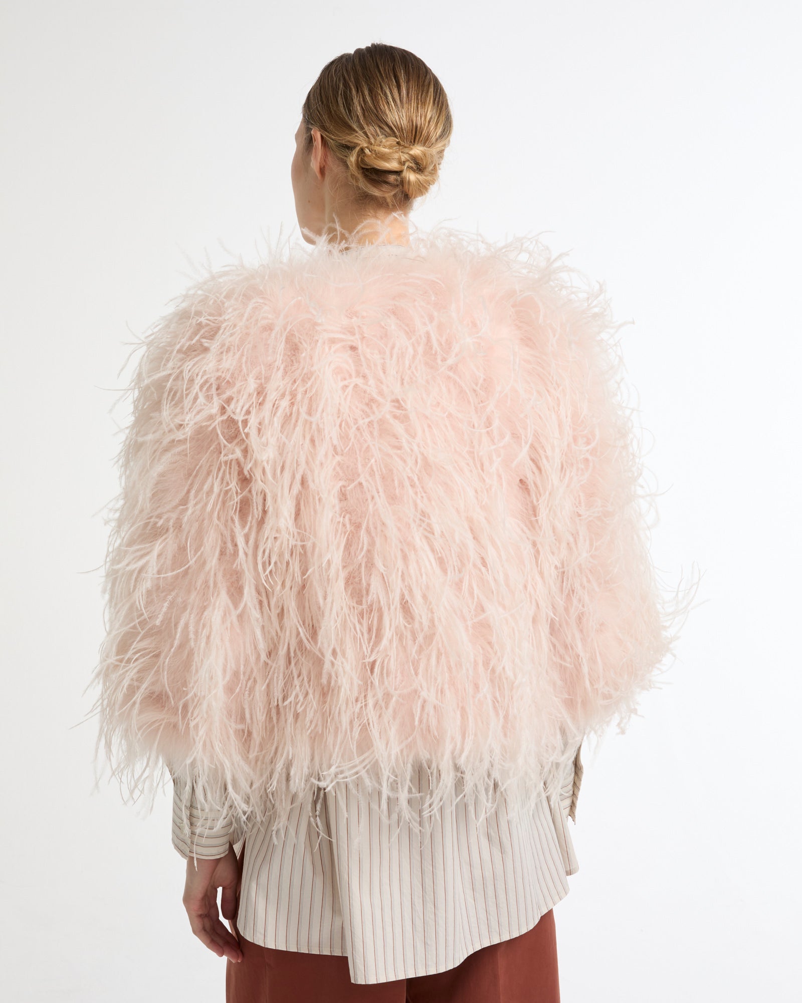 Cropped feather jacket -Yves Salomon - New spring summer collection