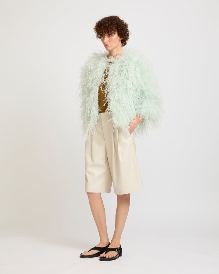 Cropped feather jacket -Yves Salomon - New spring summer collection