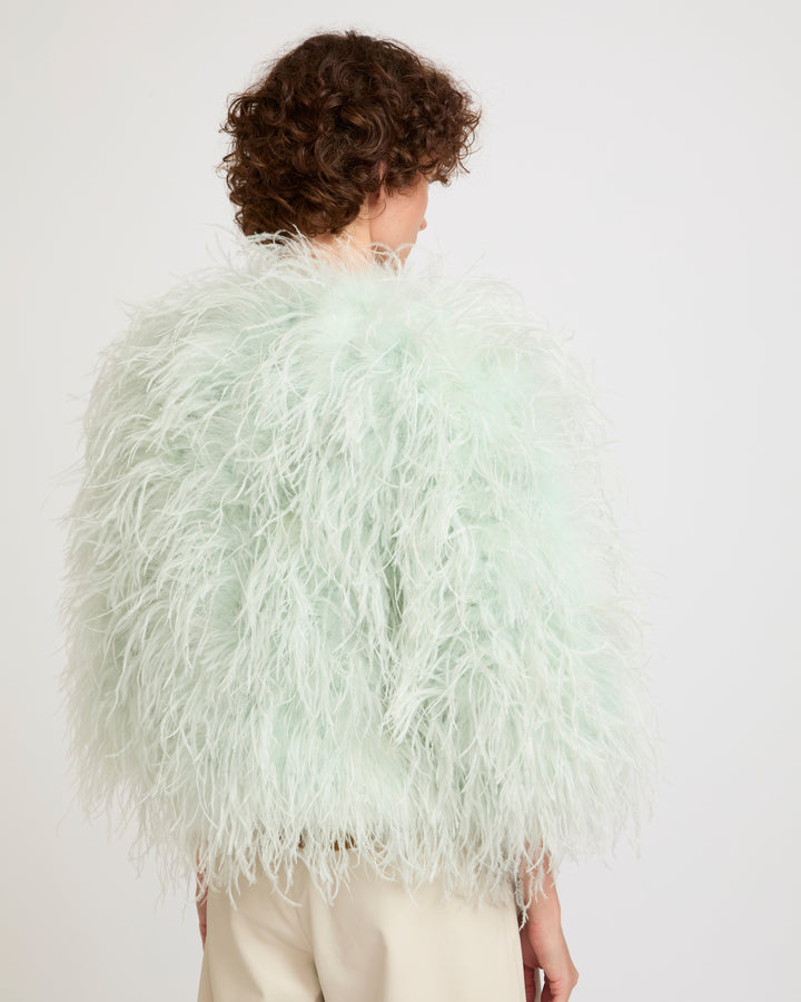 Cropped feather jacket -Yves Salomon - New spring summer collection
