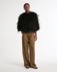 Cropped feather jacket