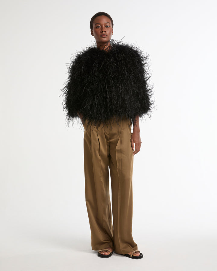 Cropped feather jacket -Yves Salomon - New spring summer collection