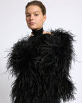 Short ostrich feather jacket