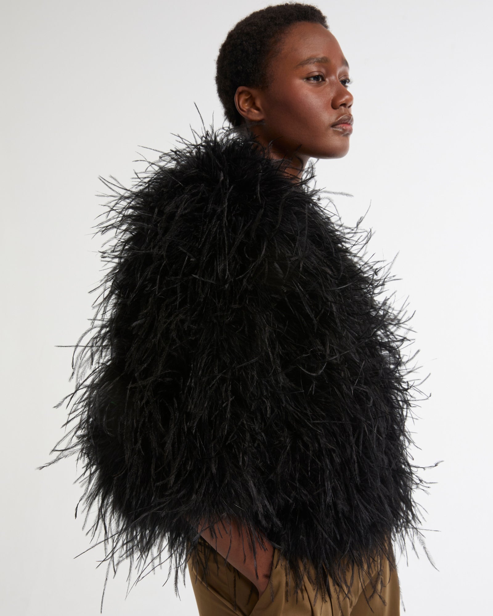 Cropped feather jacket -Yves Salomon - New spring summer collection