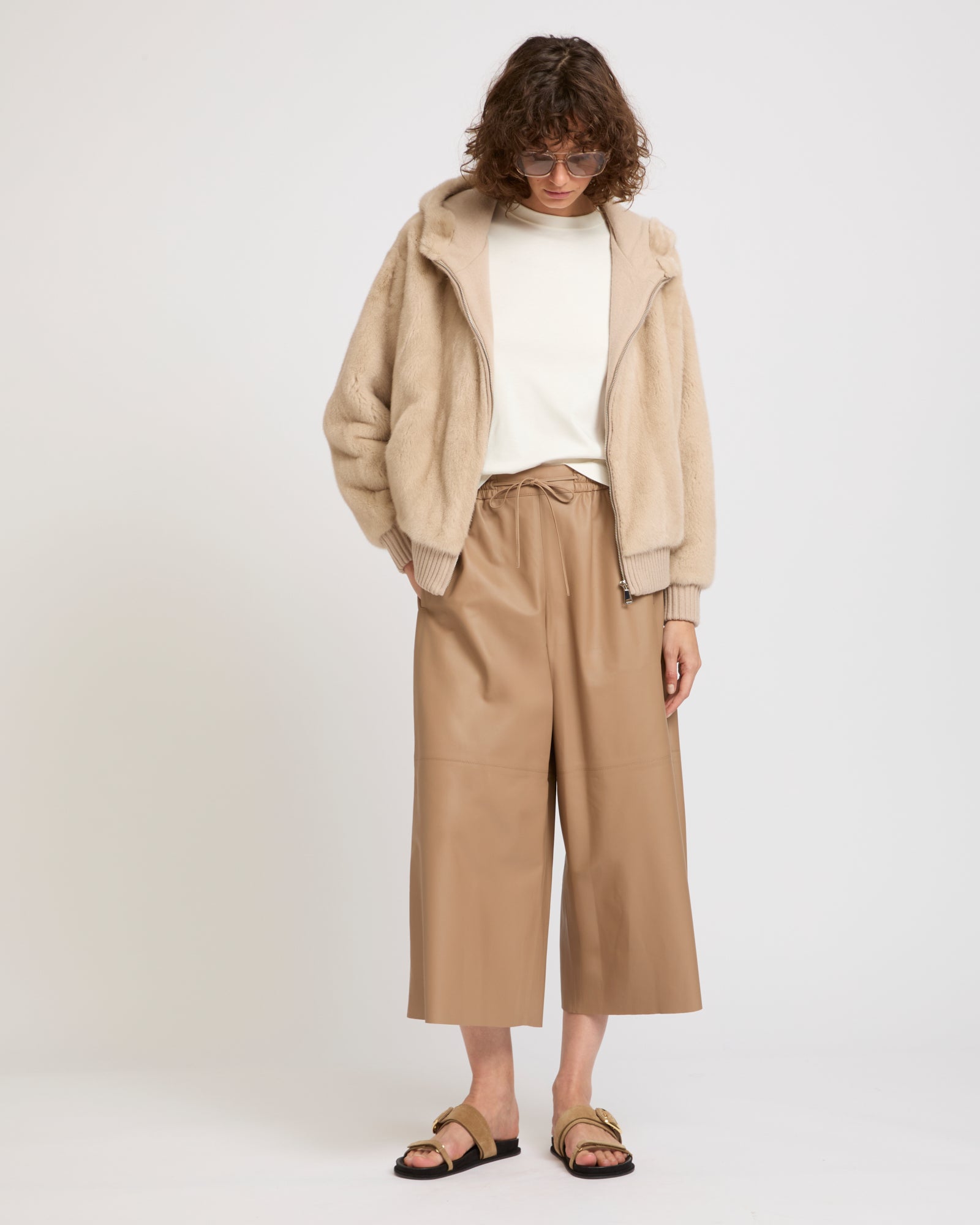 Merino knit and mink fur hooded blouson -Yves Salomon - New spring summer collection