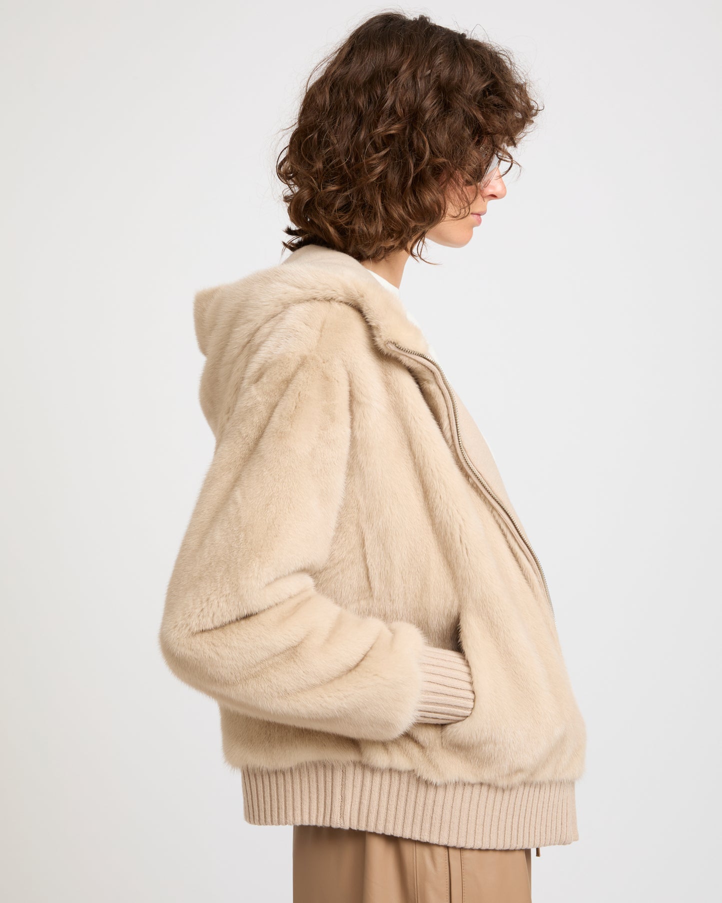 Merino knit and mink fur hooded blouson -Yves Salomon - New spring summer collection