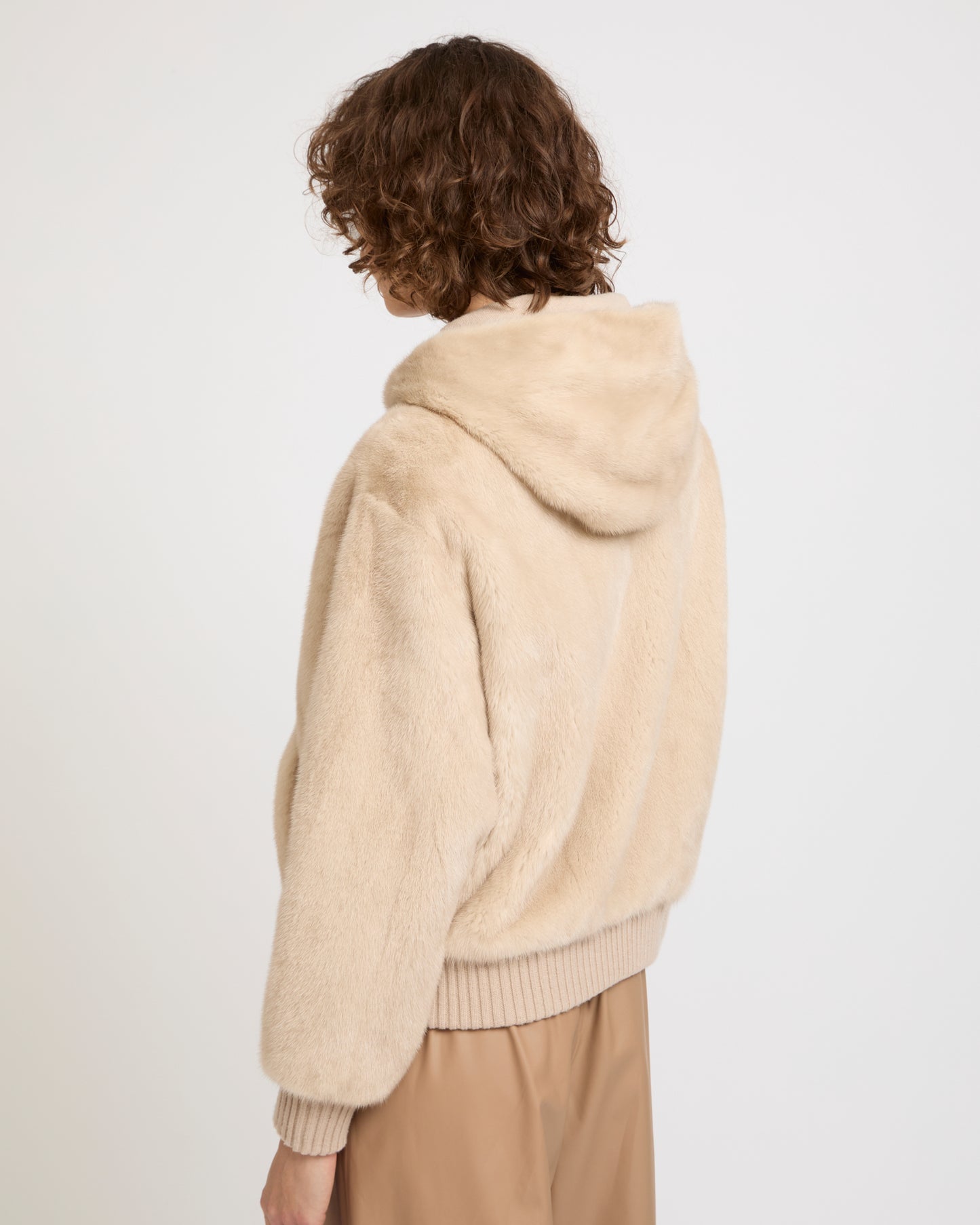 Merino knit and mink fur hooded blouson -Yves Salomon - New spring summer collection