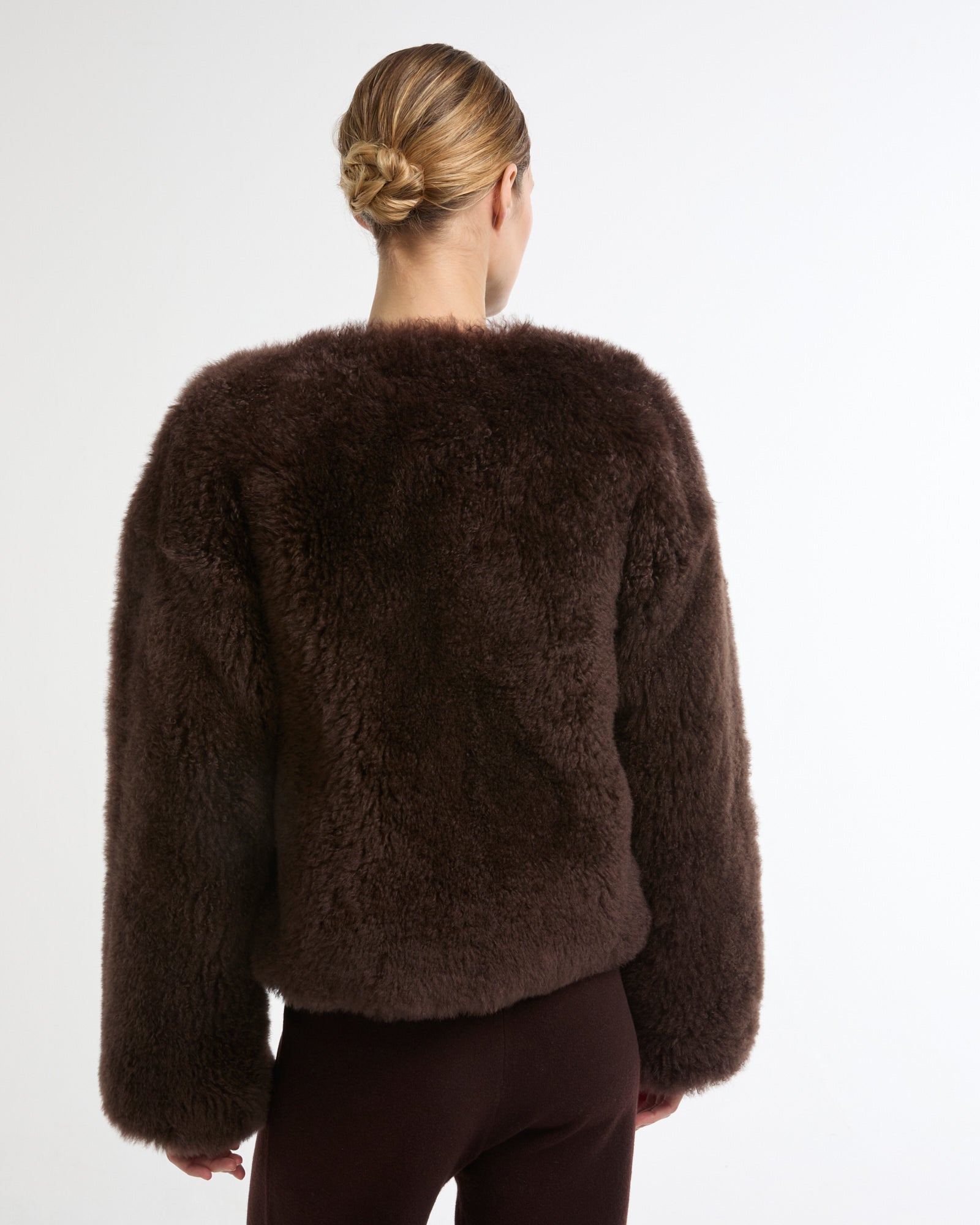 Short cashmere lambskin and merino knit jacket -Yves Salomon - New spring summer collection