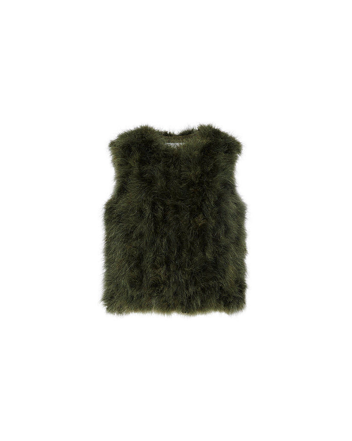 Cropped feather gilet