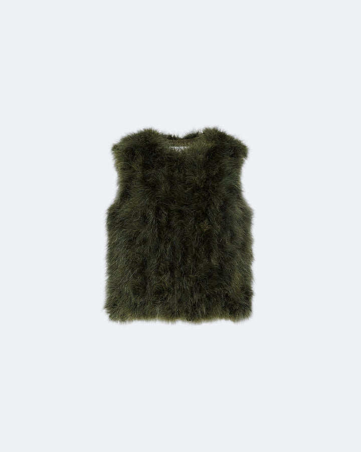 Cropped feather gilet