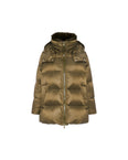 Iconic "A" line down jacket with fox fur collar