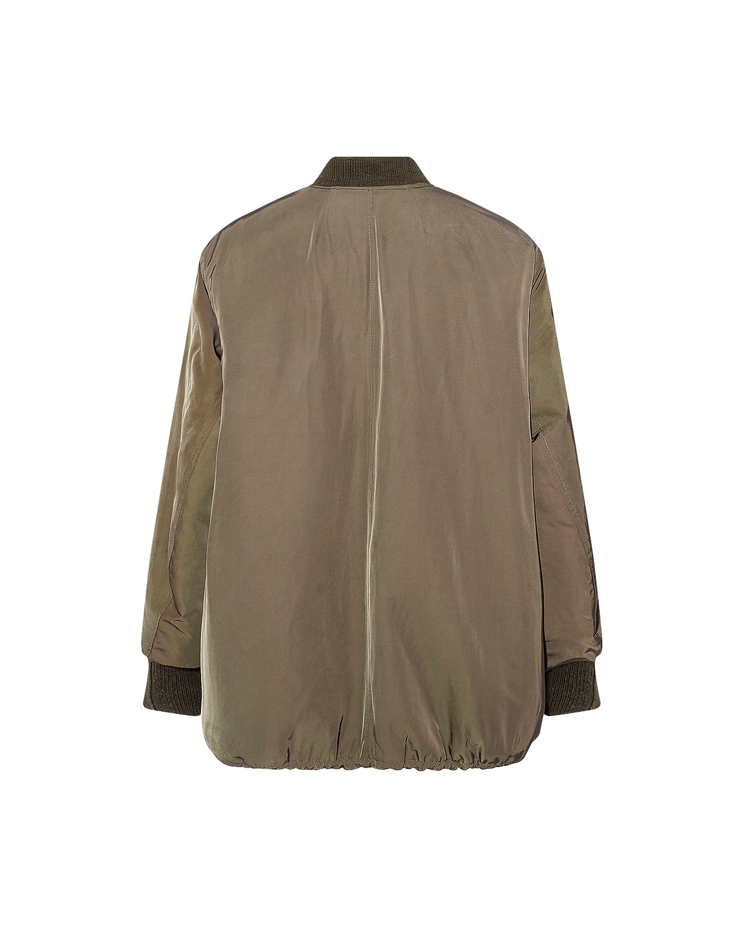 Long varsity jacket in shearling reversible technical fabric