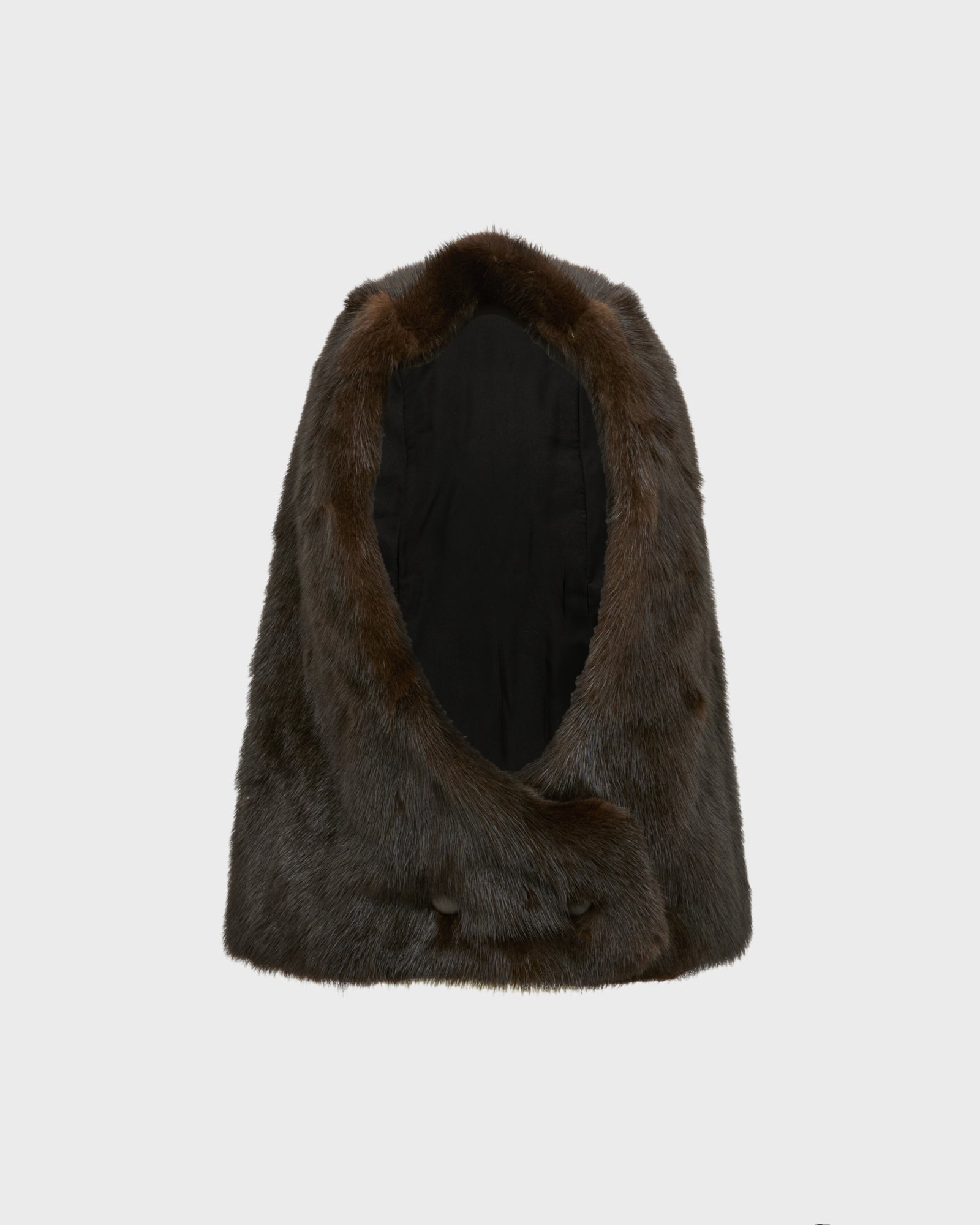 Mink fur and leather hood -Yves Salomon