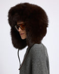 Fox fur ushanka hat